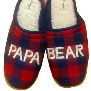 Memory Foam Papa Bear slippers NEW 7/8